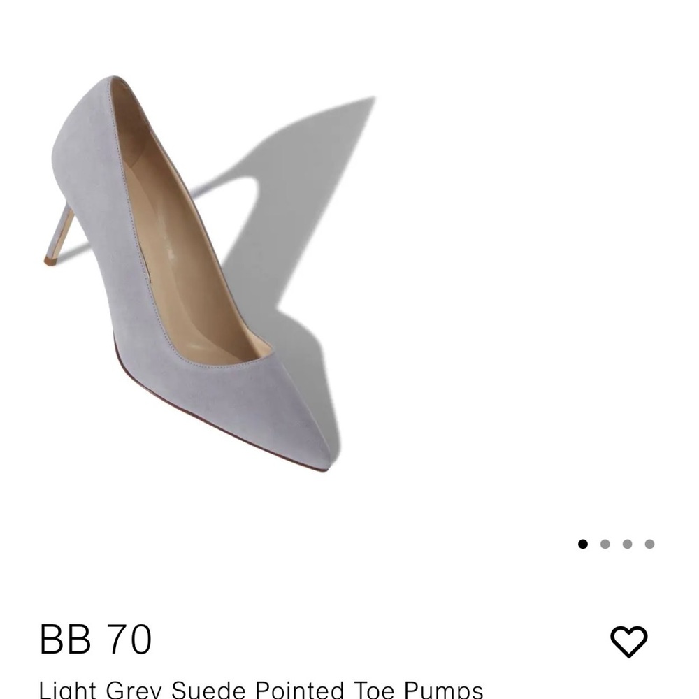 Manolo Blahnik Grey Suede Heels, new with sole added, have original box